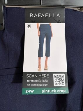 Rafaella Navy Pintuck Cropped Jeans